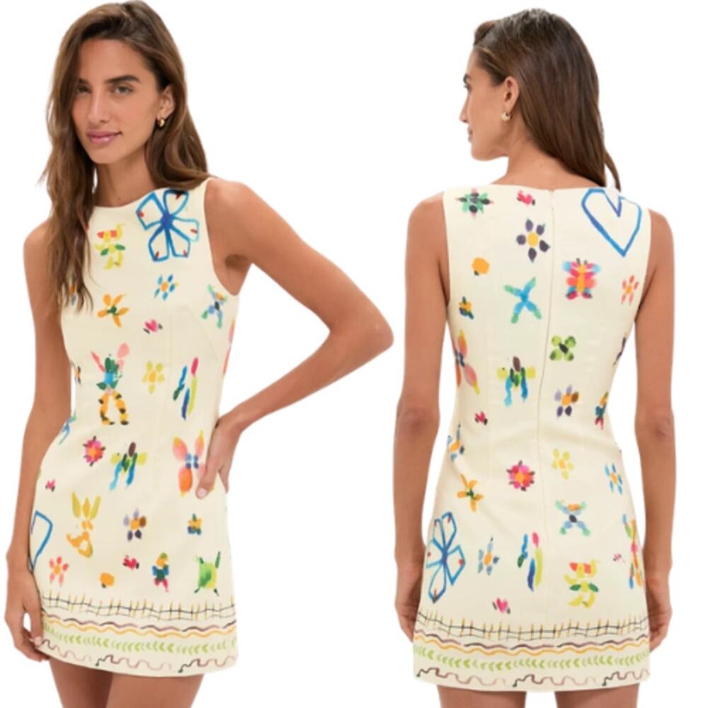NWT Alémais High Scoop Neck Sleeveless Sidi Mini Dress Yellow Size: 8
